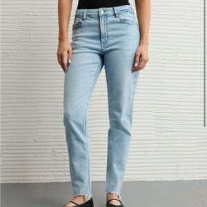Light Blue High-Rise AE Stretch Mom Jeans - Women's